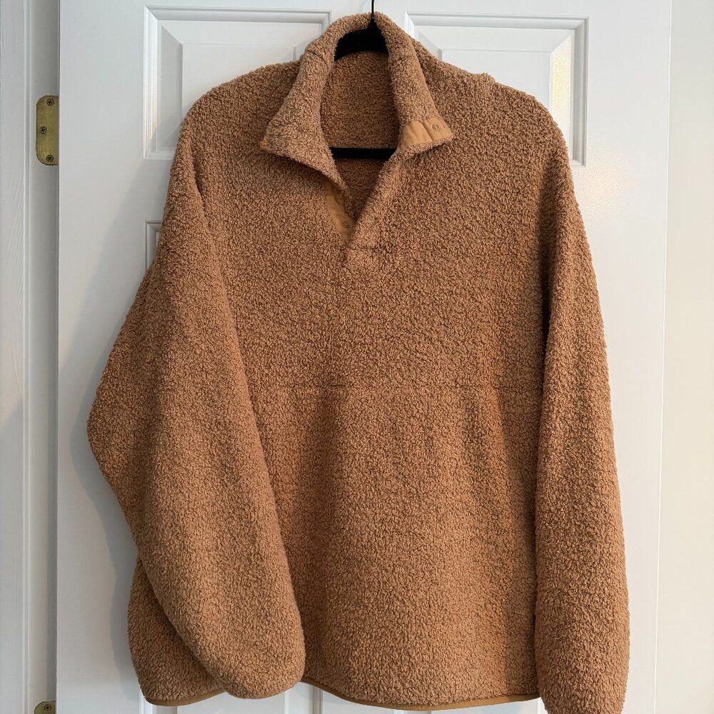 Skims Cozy Knit Sherpa Half Zip Brown 2X/3X